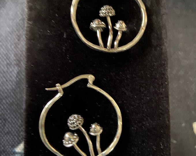 Mushroom Hoop Mushroom Earrings
