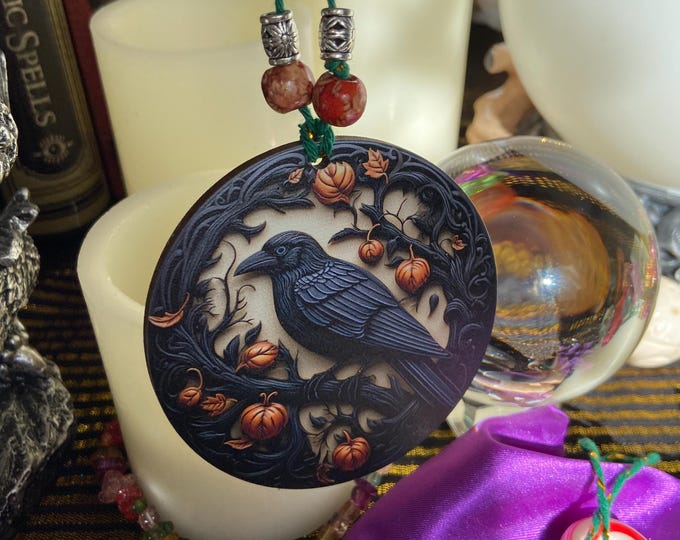 SPECIAL Protective Festive Raven  and  RESTING FOX Ornaments or Mini Plaque