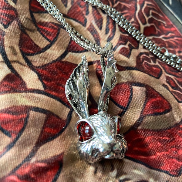 Goth Style Large Rabbit with an Attitude Pendant