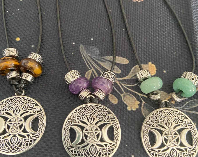 Limited ORIGINAL DESIGN Celtic Rune Tree of Life  & PENTANGLE Necklace.