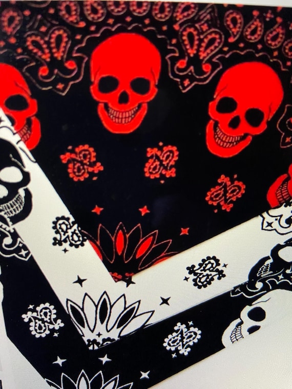BANDANAS SKULL PRINTS Sets or Individual. 3 Different Styles - Etsy