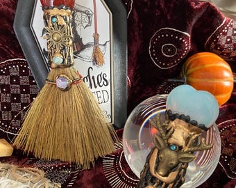 BACK in STOCK Witches Healing Carnelian or Opal Brooms