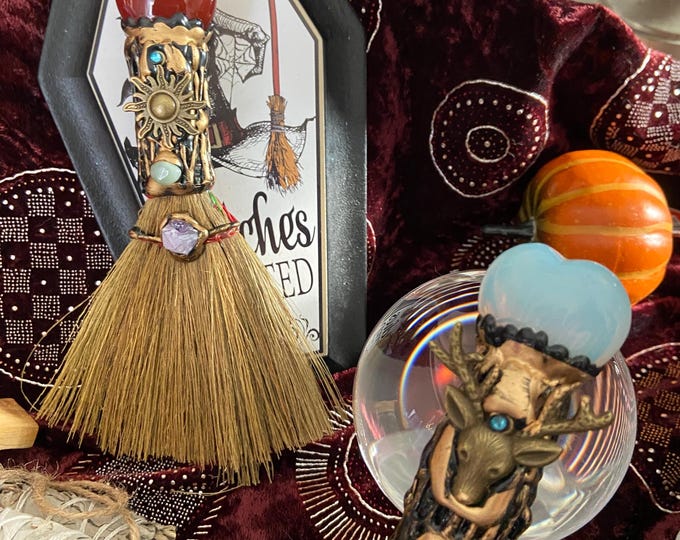 BACK in STOCK Witches Healing Carnelian or Opal Brooms