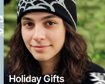 Spider Beanies Black, White, Grey Webs & Evil Eyes Beanie