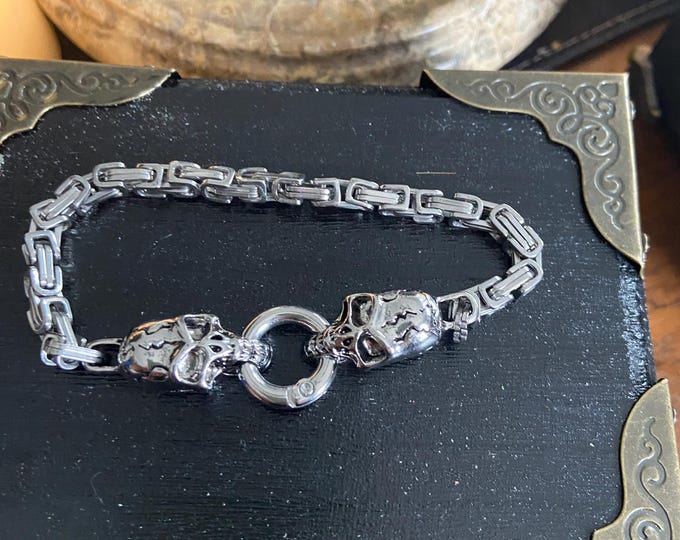 New!  Double Men's SKULL CHAIN BRACELETS