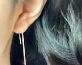 Silver LEAF THREADER EARRINGS