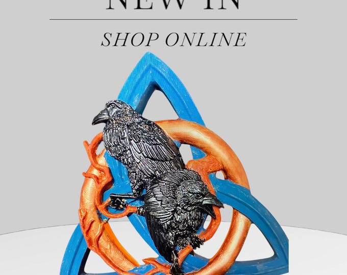 Norse Crows 3D Plaque: Celtic Knot Resin Wall Art