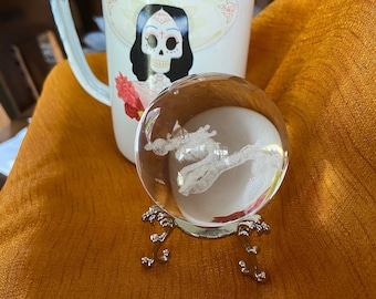 Dragon Crystal Globe with a LAZER Etched & Pedestal