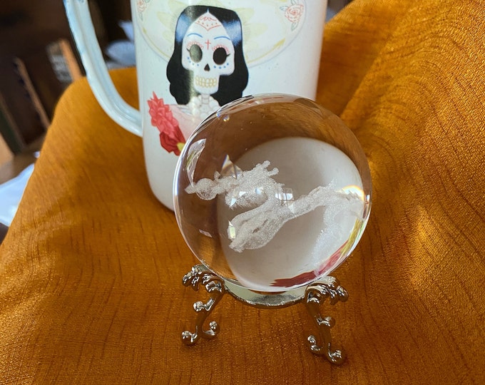 Dragon Crystal Globe with a LAZER Etched & Pedestal