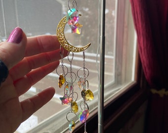 Sparkling Crescent Moon Sun Catcher