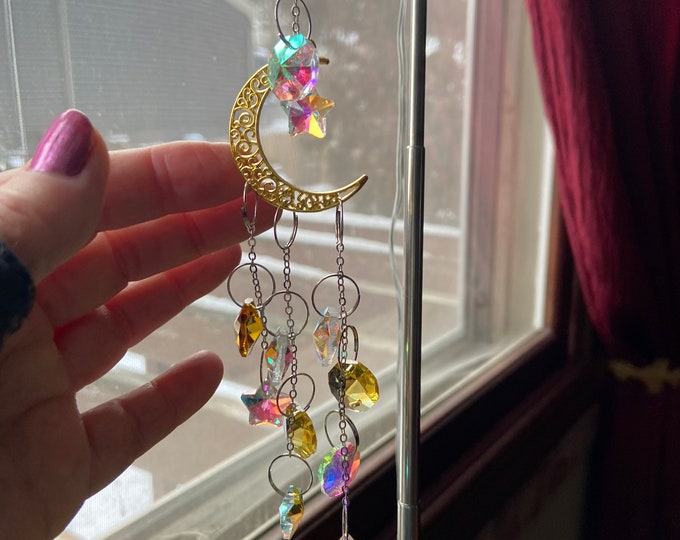 Sparkling Crescent Moon Sun Catcher