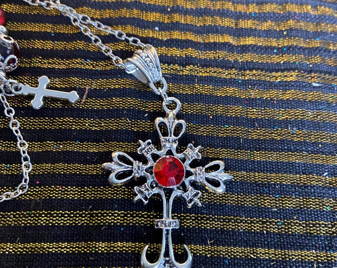 VICTORIAN NECKLACE SPECIAL:  Cross & Matching Bracelet