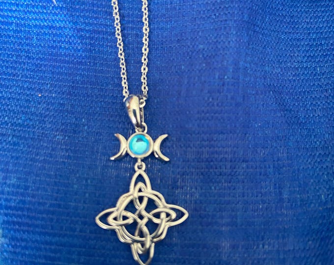 Three Moon & CELTIC KNOT Pendent