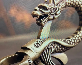 Special  DRAGON, Mechanical Brass Key Chain.