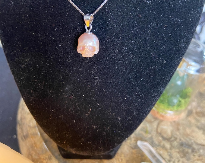 NEW:  Sculpted PEARL SKULL Pendant
