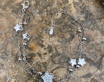 SPECIAL:   Silver Double Strand Star Bracelets