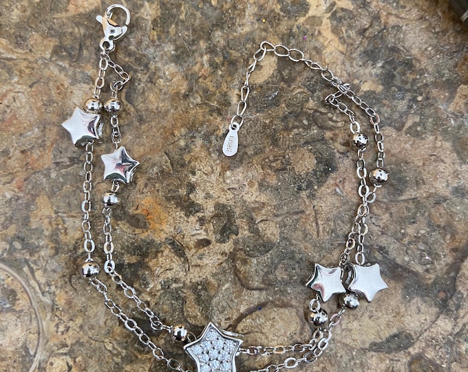 SPECIAL:   Silver Double Strand Star Bracelets