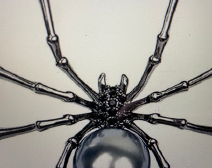 Black Widow Spider Pearl Broach