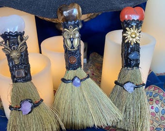 Magical CRYSTAL WITCHES BROOMS