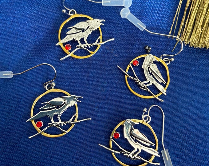 CROW DANGLE EARRINGS