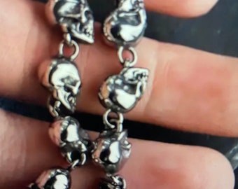 SKULL BRACELETS:  Solid Metal Skull Bracelet
