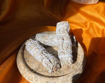 3 Sticks, 6" Smudges,Mountain grown Wht Sage.