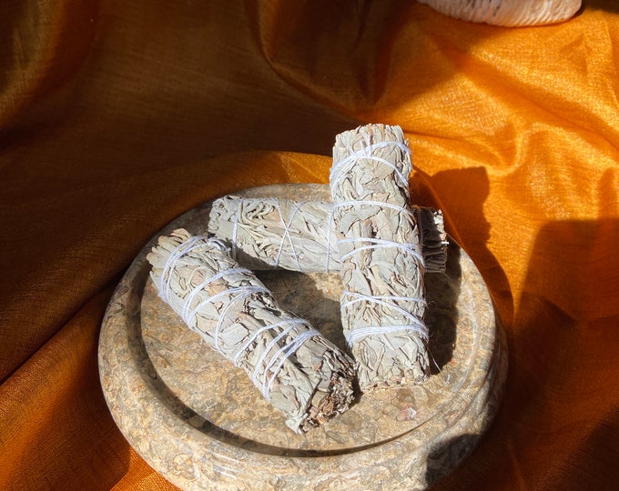 3 Sticks, 6" Smudges,Mountain grown Wht Sage.