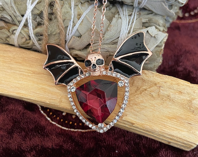 BAT SPECIAL:  GOTH Winged Skull Pendant 2 for 1