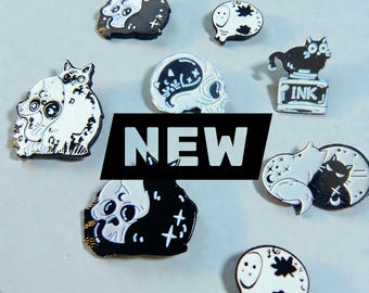 BLACK CAT Enamel Pin SET:  (4 pc)