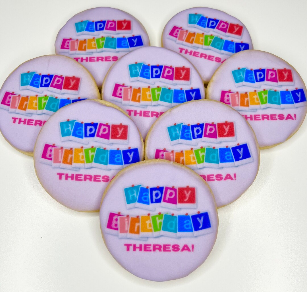 Happy Birthday Cookies Personalized Etsy
