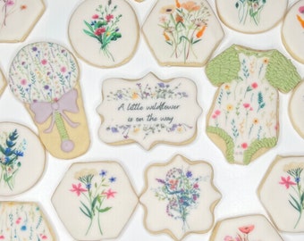 Wildflower Baby Shower Cookies