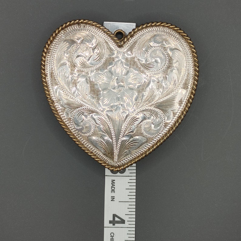 Vintage VOGT Silversmith Heart Shaped Sterling Silver Overlay Belt