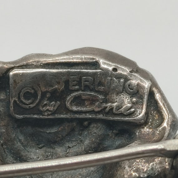 Vintage Signed Cini Sterling Silver 925 Rose Broo… - image 5