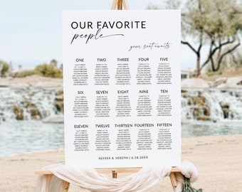 Wedding Seating Chart Sign, Find Your Seat Sign, Wedding Seating Assignments, Our Favorite People, Your Seat Awaits, Editable Template, S2