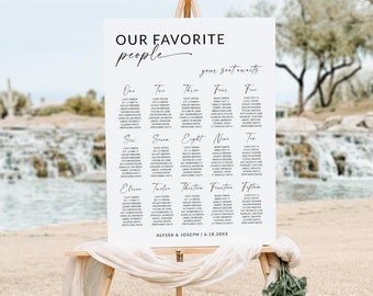 Wedding Seating Chart Sign, Find Your Seat Sign, Wedding Seating Assignments, Our Favorite People, Your Seat Awaits, Editable Template, S2