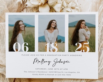 Graduation Party Invitation Template | Graduation Invitation | Graduation Announcement | Graduation Party Invitation | Editable Template, A1