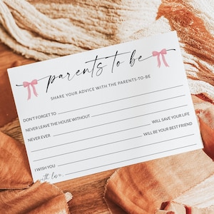 Tarjeta de Consejos Baby Shower / Consejos para Padres / Consejos para Mamá / Consejos y Deseos / Juegos Baby Shower Imprimibles / Plantilla Editable / D1