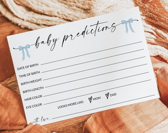 Baby Predictions Card | Baby Predictions and Advice | Baby Shower Advice Cards | Baby Shower Games Printable | Editable Template | D2