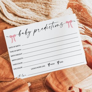 Tarjeta de Predicciones de Bebé / Predicciones de Baby Shower / Juegos de Baby Shower Imprimibles / Tarjeta de Consejos de Baby Shower / Consejos y Deseos / Editable / D1