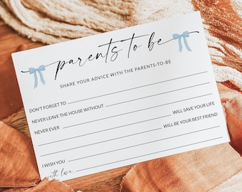 Advice for New Parents | Baby Shower Advice Card | Advice and Wishes | Advice for Mom | Baby Shower Games Printable | Editable Template | D2