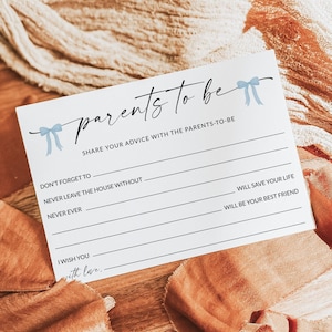 Consigli per i neo genitori/Carta di consigli per baby shower/Consigli e desideri/Consigli per la mamma/Giochi per baby shower Modello stampabile/modificabile/D2
