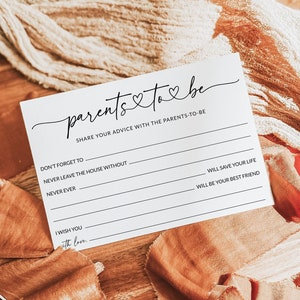 Carte de conseils sur la baby shower | Jeux de baby shower | Conseils aux futurs parents | Conseils pour maman | Cartes de conseils aux parents | Modèle modifiable | S1