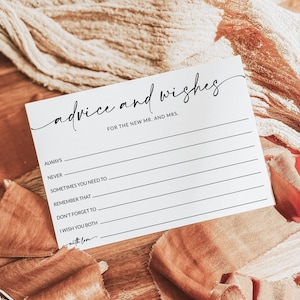 Rat und Wunschkarten zur Hochzeit | Brautparty Bachelorette Spiele | Boho Hochzeit Vorlage | Minimalistisch Einfach | Bearbeitbare Vorlage | A1