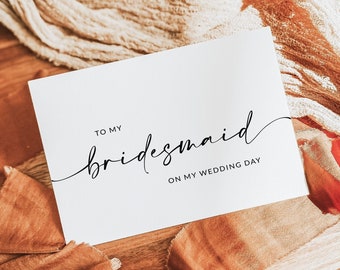 Thank You Bridesmaid Card | Bridesmaid Folded Thank You Card Template | Thank You Card for Wedding | Editable Template | A1