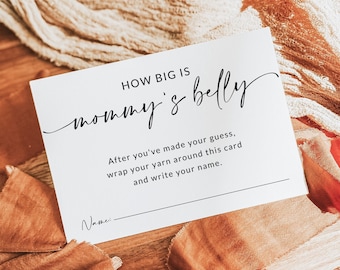 How Big Is Mommy's Belly Game Card | How Big Is Her Belly | How Big Is Mom's Belly | Baby Shower Game Printable | Comes with 2 Cards | A1