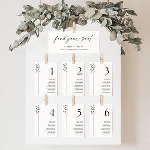 Placas de mapa de assentos para casamento, cartão de assentos para casamento, placa de localização do seu assento, designações de assentos para casamento, seu assento espera, modelo editável, S2