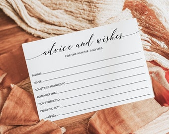 Advice for the Bride | Wedding Advice and Wishes Card | Bridal Shower Bachelorette Games | Boho Wedding Template | Editable Template | A3