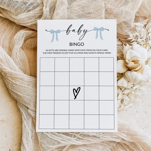 Tarjeta de Bingo Baby Shower / Juegos de Baby Shower Imprimibles / Plantilla de Bingo para Bebés / Juego de Bingo para Bebés / Tarjeta de Bingo para Bebés / Plantilla Editable / D2