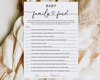 Baby Family Feud | Baby Shower Games Printable | Family Feud Game | Family Feud Template | Baby Feud Game | Gender Neutral | Editable | S1