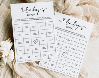 Baby Bingo Game | 60 Prefilled Baby Shower Bingo Cards | Baby Shower Game | Baby Bingo Printable | Baby Bingo Template | Editable | A1